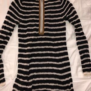 BDG knit black and white striped dress